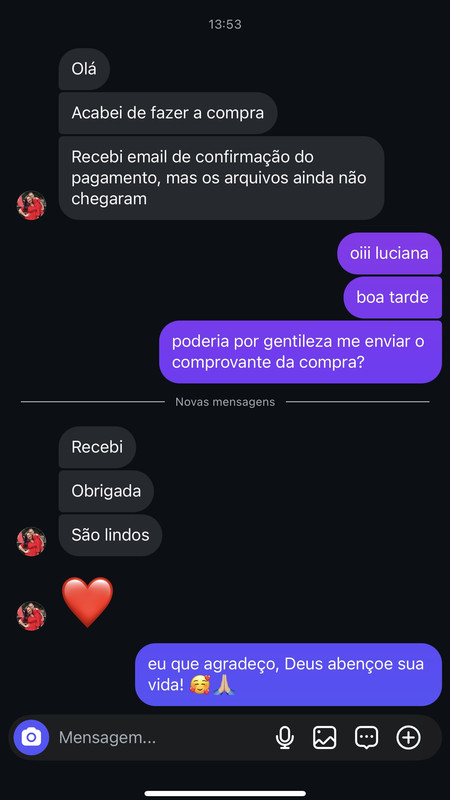 Depoimento do Instagram