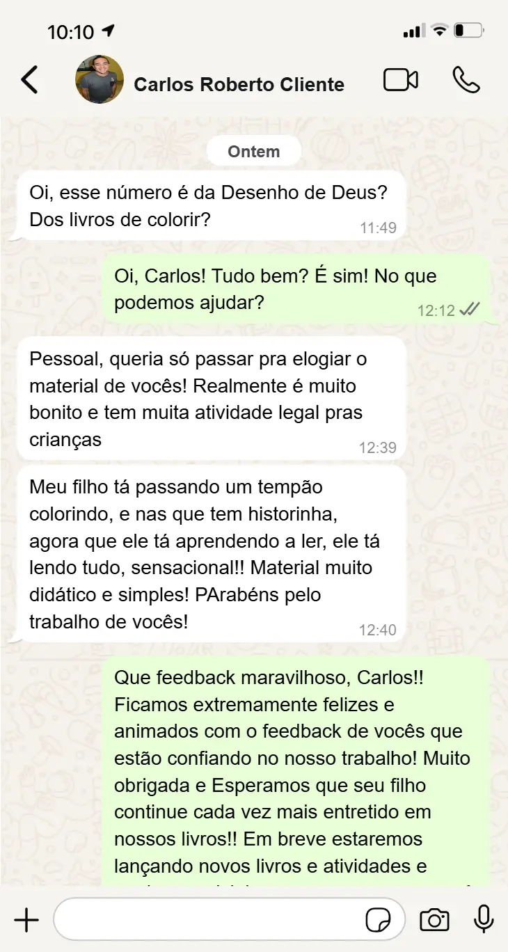 Depoimento do Instagram