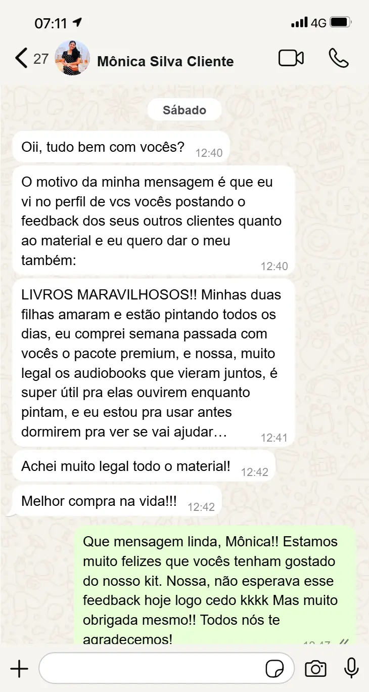 Depoimento do Instagram